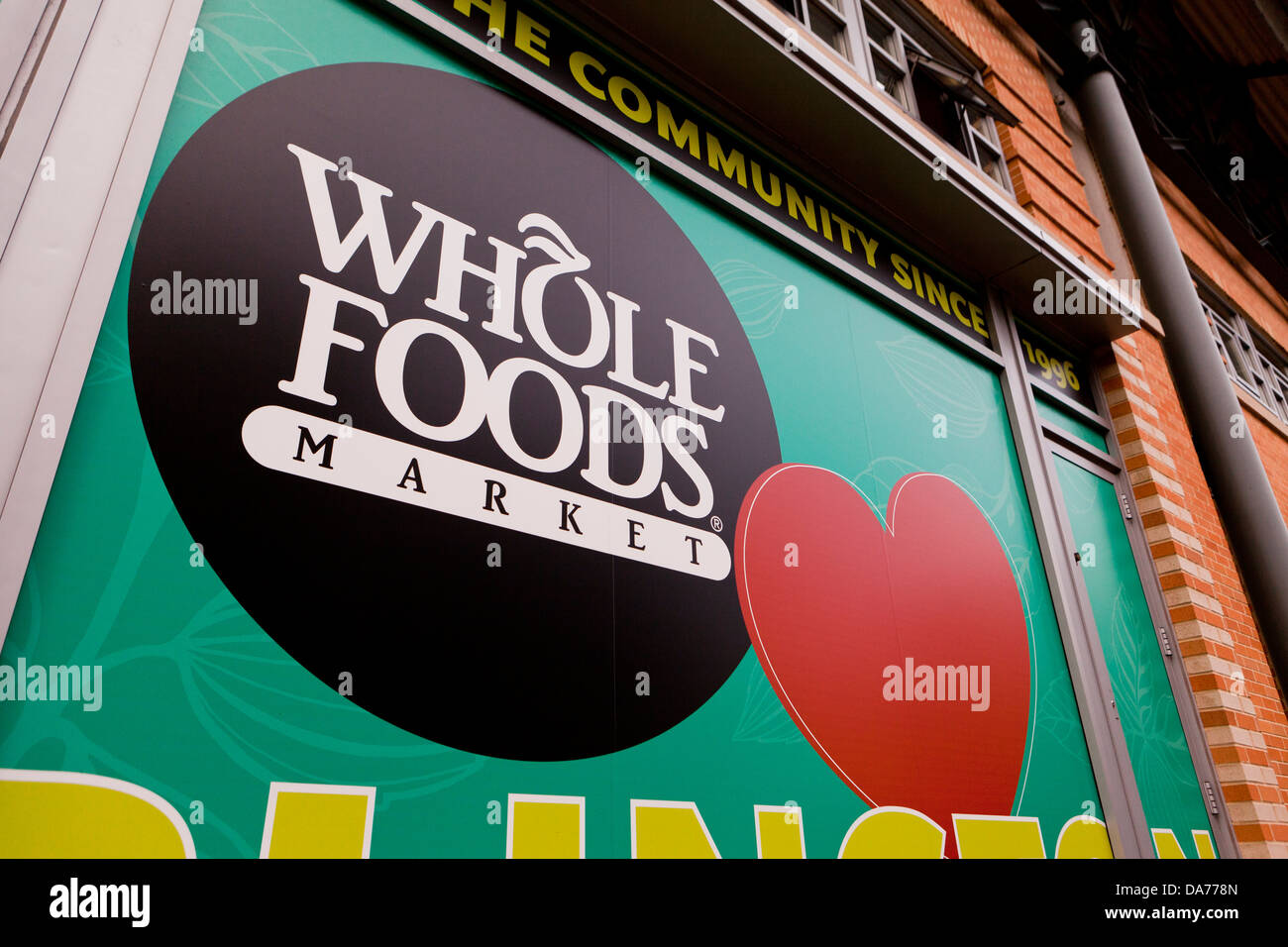Whole Foods Market firmar Foto de stock