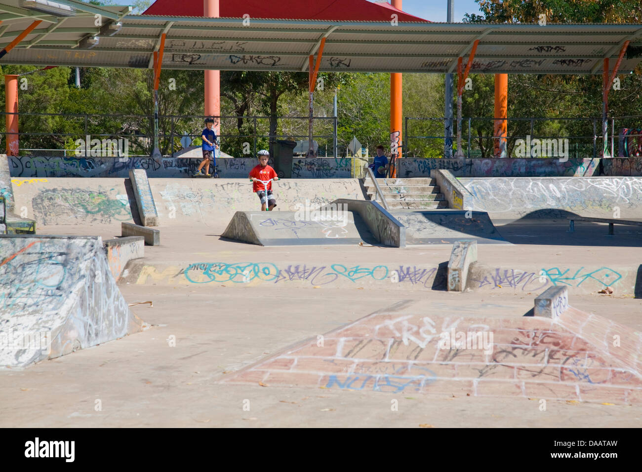 Skate Park en el centro de recreación leanyer,Darwin,Northern Territory, Australia Foto de stock