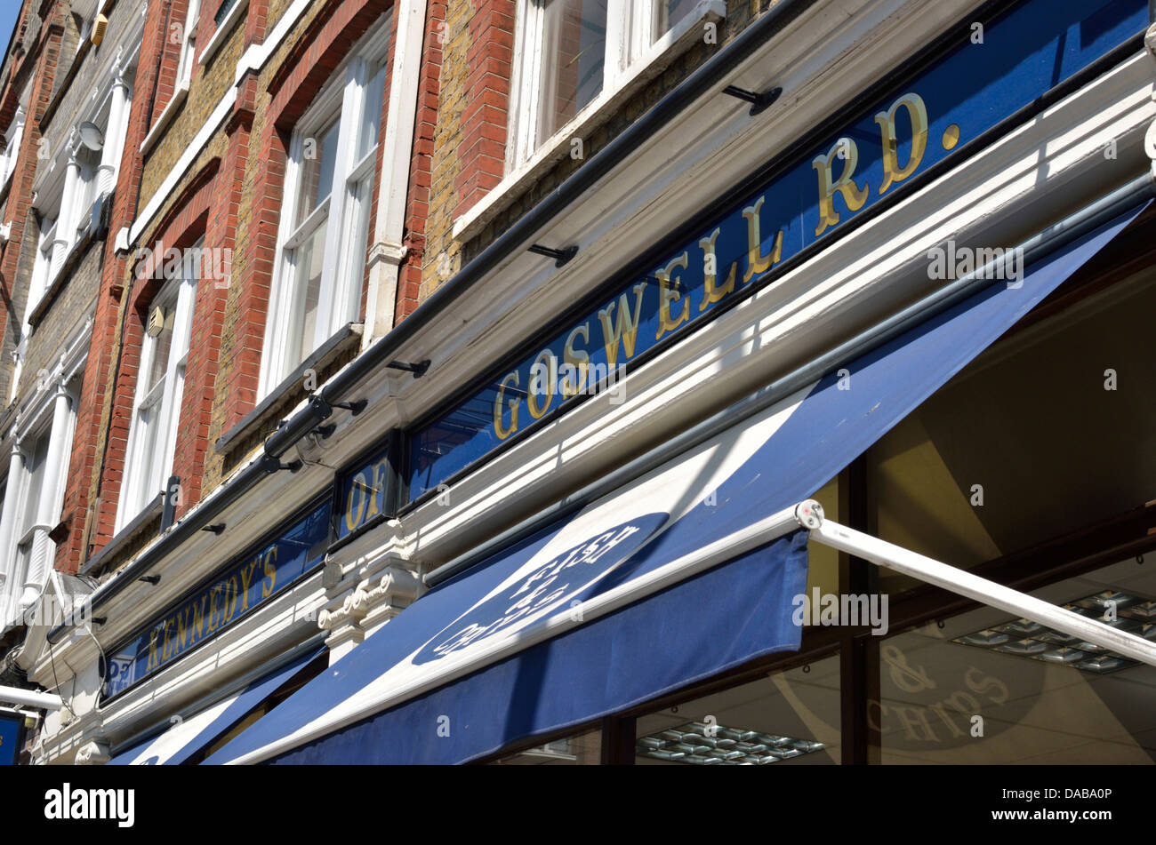 Kennedy's de Goswell Road fish and chips restaurante y comida para llevar, Clerkenwell, Londres, Reino Unido. Foto de stock