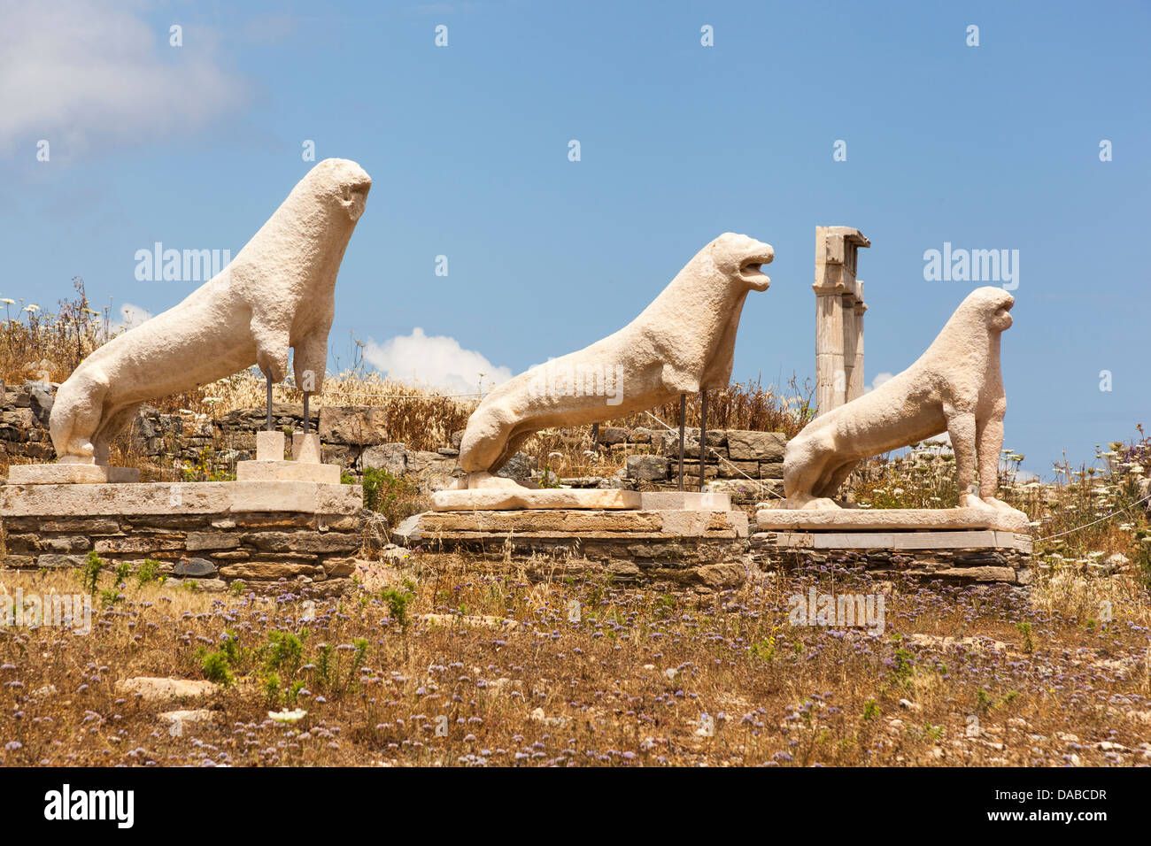 Los Leones de la Naxians, terraza de los Leones, el sitio arqueológico de  Delos, Delos, cerca de Mykonos, Grecia Fotografía de stock - Alamy