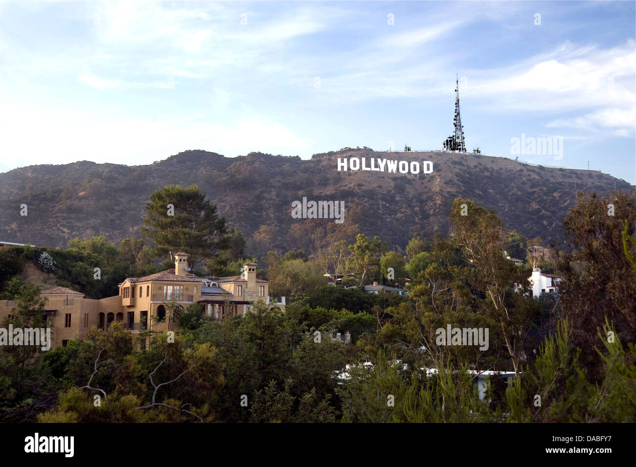 El icónico cartel de Hollywood Foto de stock