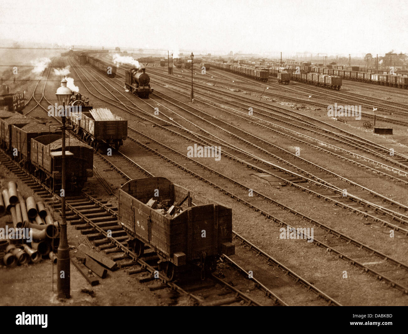 Wath apartadero ferroviario la joroba temprano 1900s Foto de stock