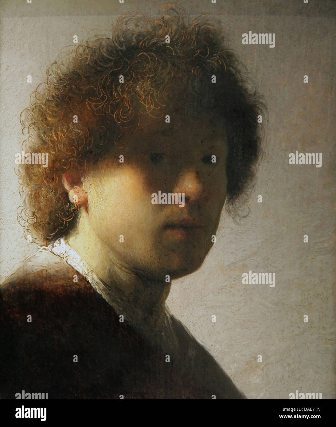 Rembrandt van Rijn.1606-1669.autorretrato.1628.Amsterdam. Foto de stock