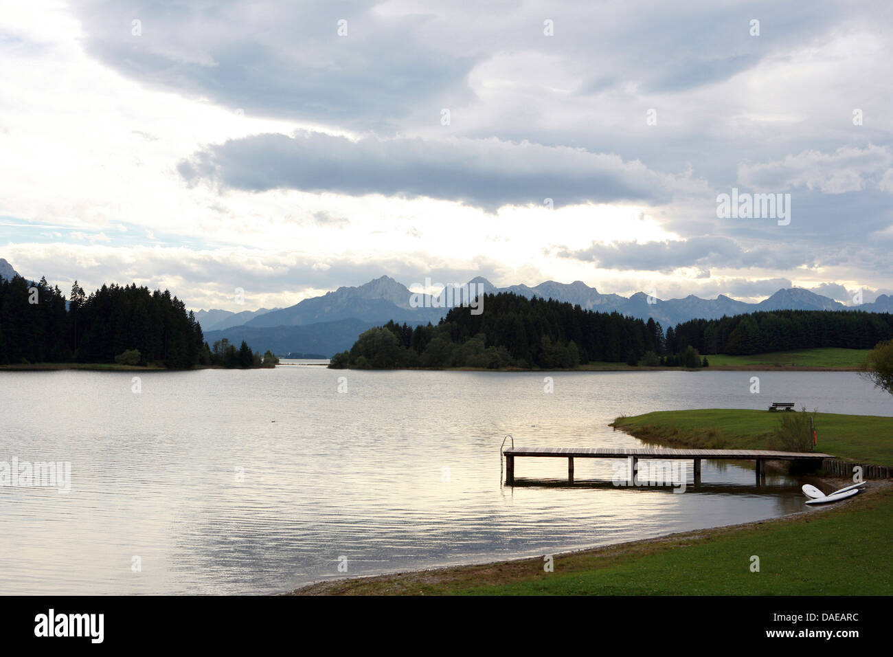 Lago Iliasbergsee, Alemania, Baviera, Buching Foto de stock