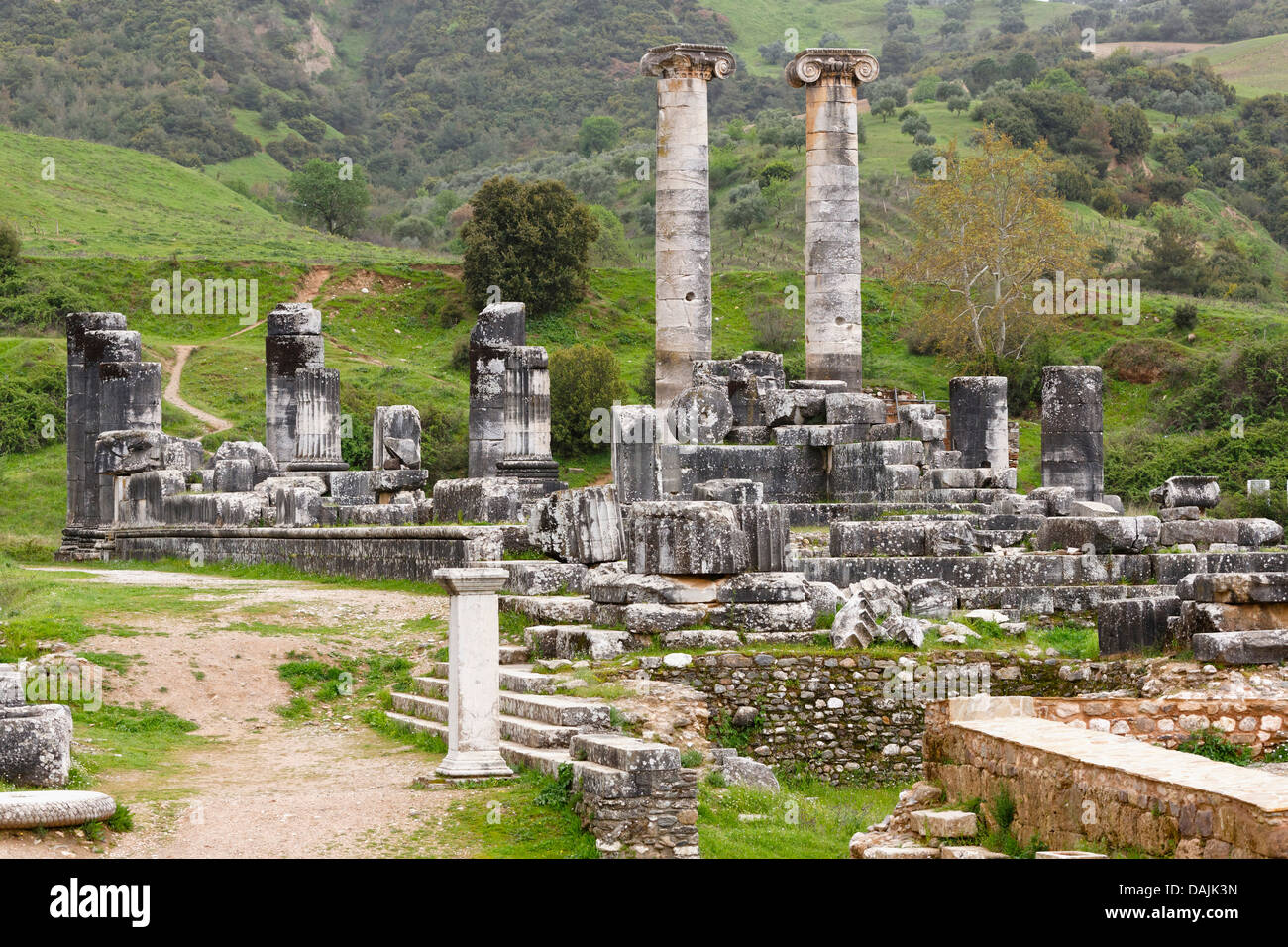 Turquía, Sardis, Vista del templo de Artemis Foto de stock