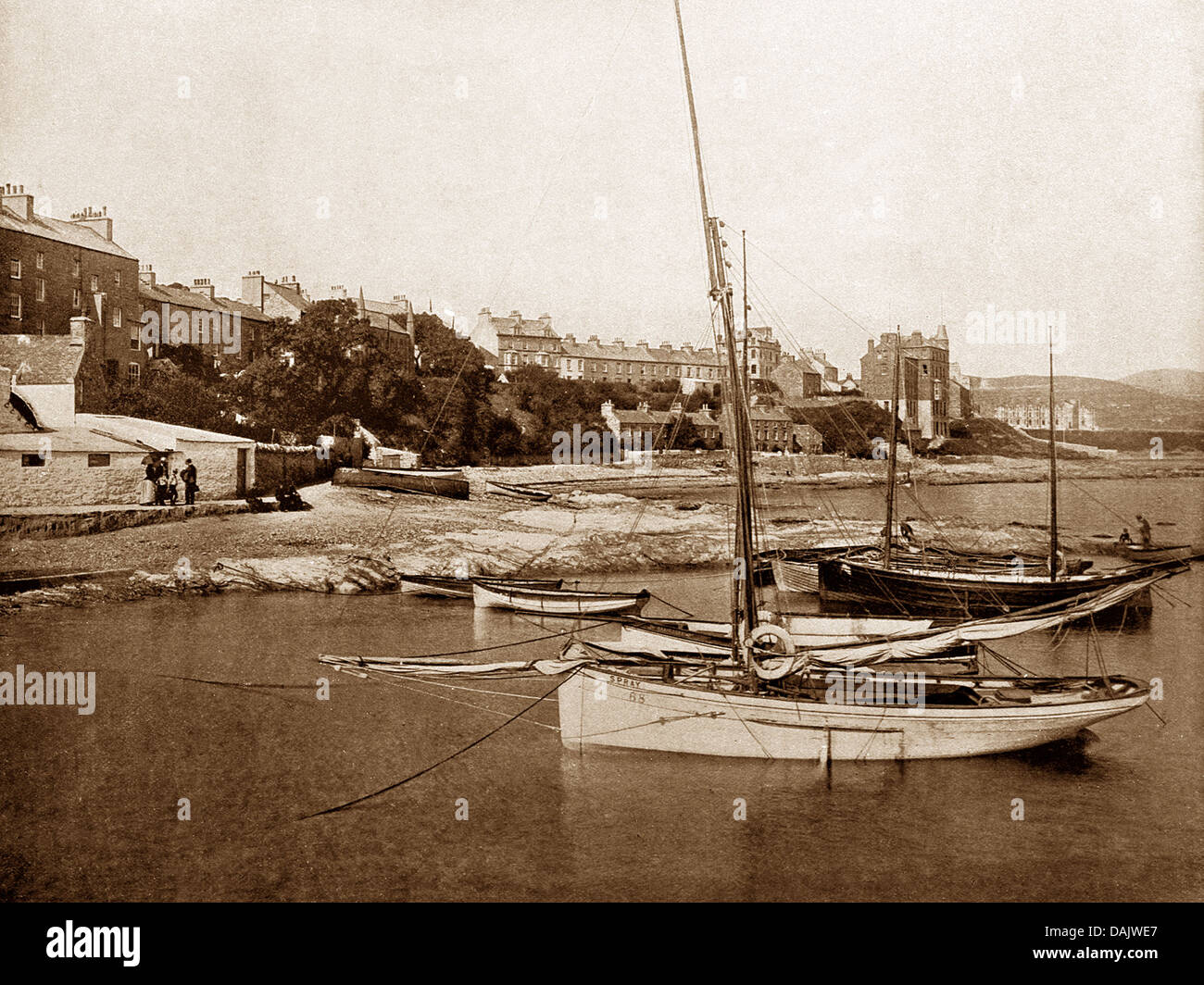 El Puerto de Santa María, Isla de Man 1900 Foto de stock