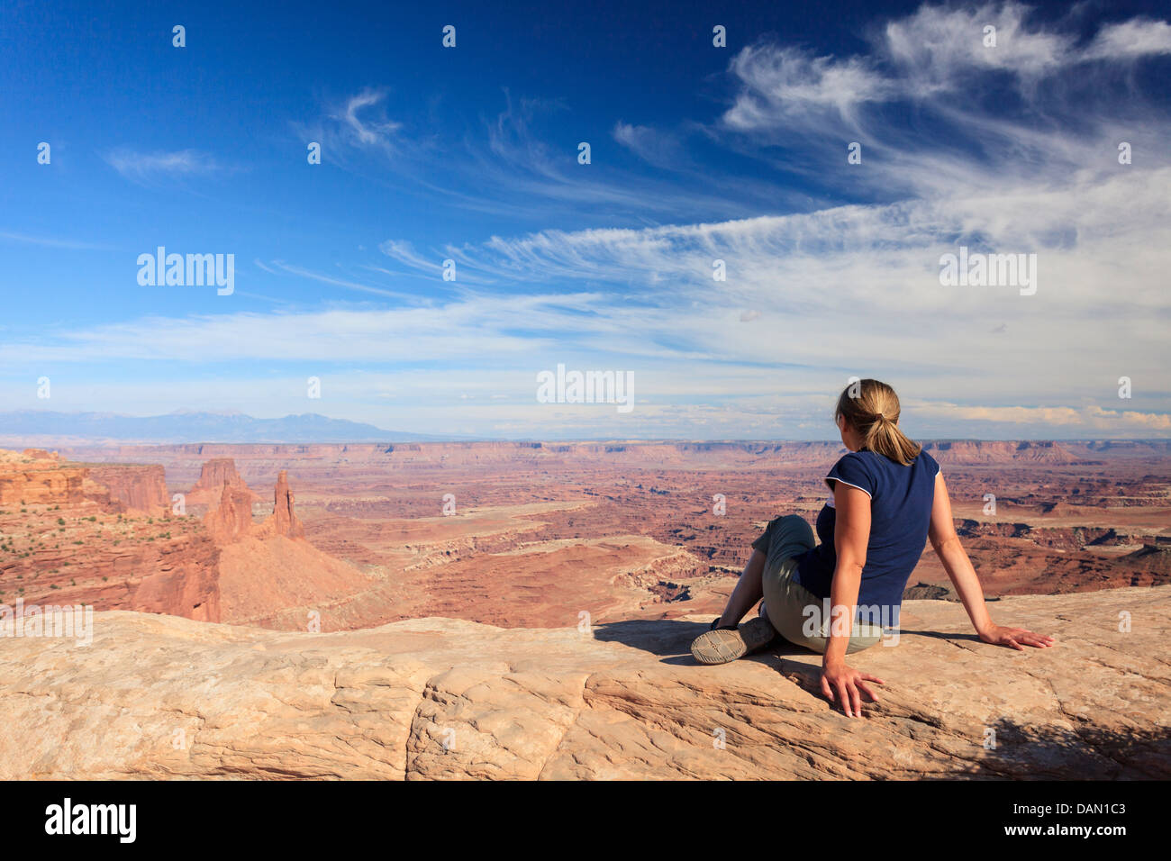 Estados Unidos, Utah, el Parque Nacional Canyonlands, distrito de Island in the Sky, Grand View Point Foto de stock