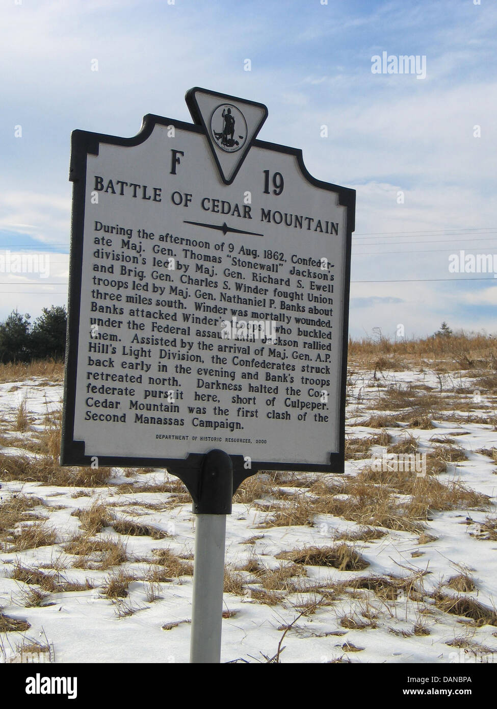 Batalla de CEDAR MOUNTAIN durante la tarde del 9 de agosto de 1862, la Confederación Gral. Gen. Thomas 'Stonewall' Jackson la división led Foto de stock