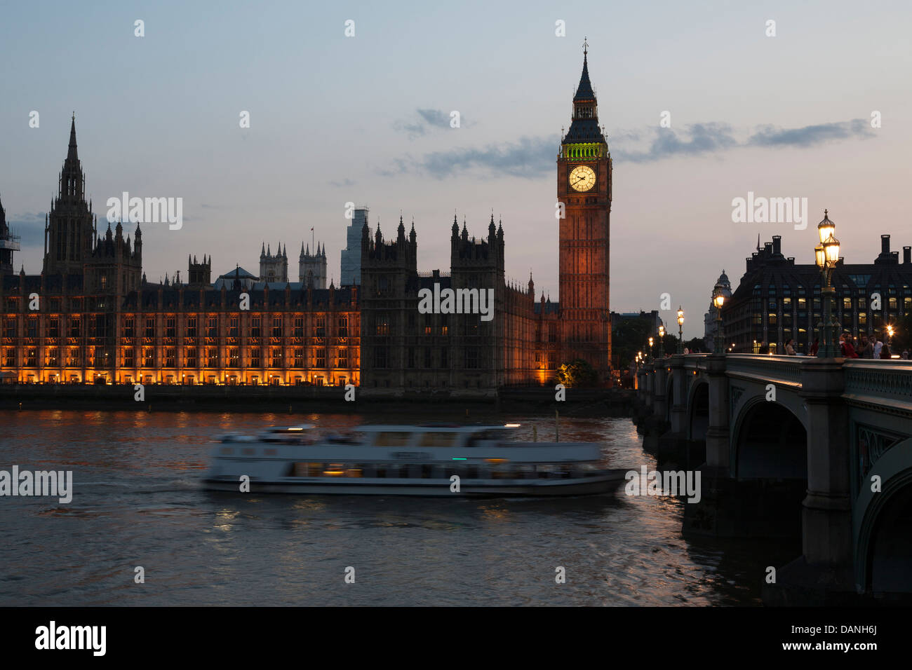 Palacio de Westminster, las Casas del Parlamento, Elisabeth Torre, Big Ben, London, UK Foto de stock