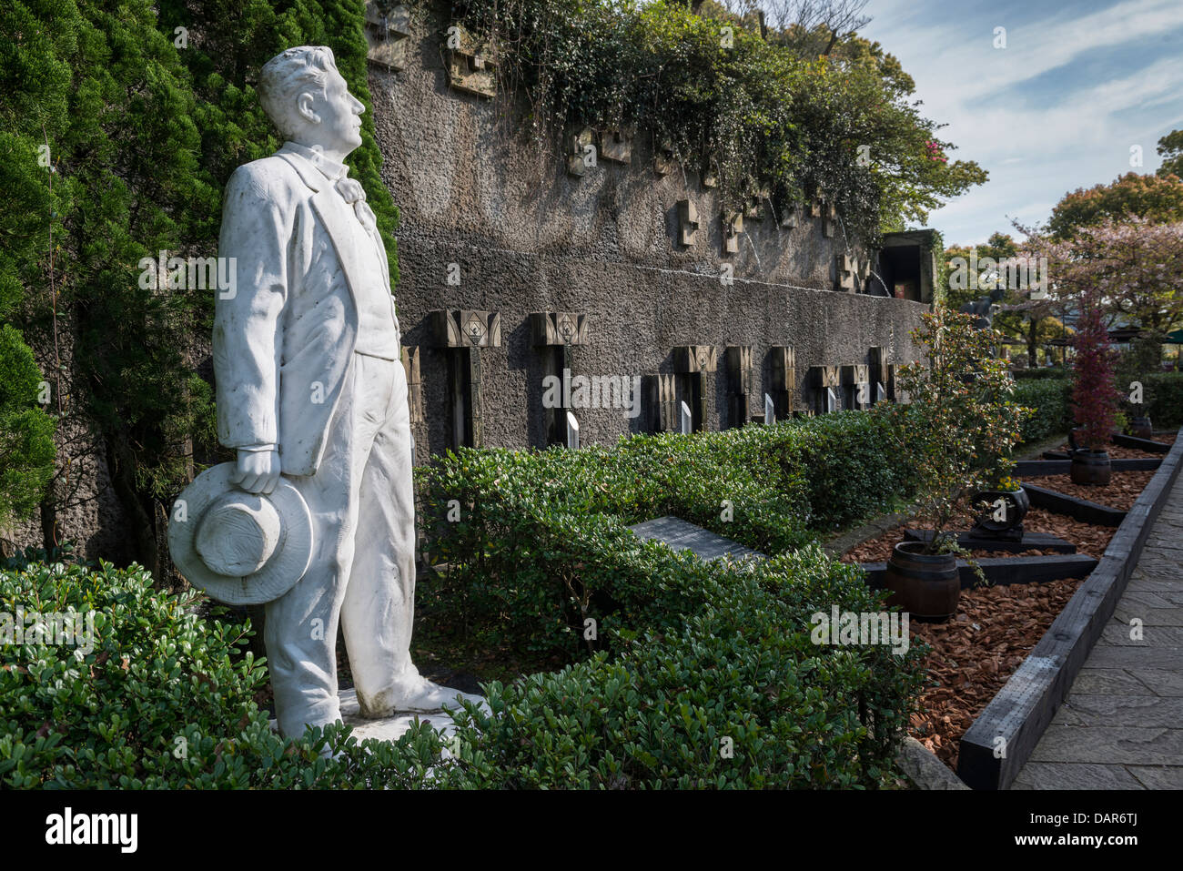 Estatua de Puccini en Nagasaki, Japón Glover Garden Foto de stock