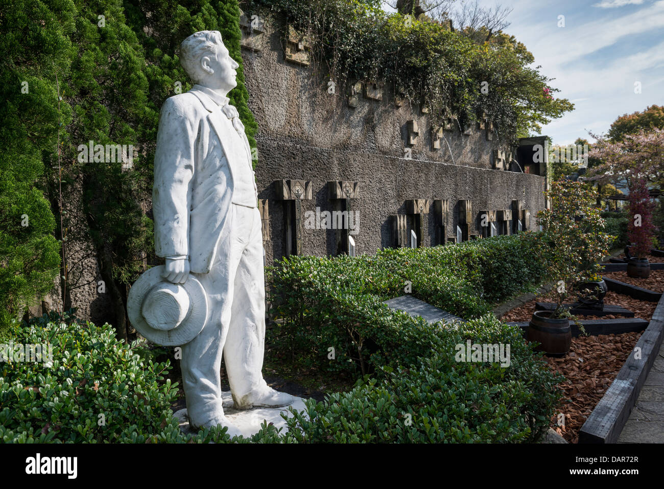 Estatua de Puccini en Nagasaki, Japón Glover Garden Foto de stock