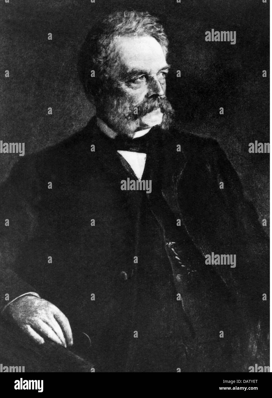 Werner von Siemens, 13.3.1816 - 6.12.1892, empresario e inventor alemán, de longitud media, basado en una pintura de Burhenne, Foto de stock