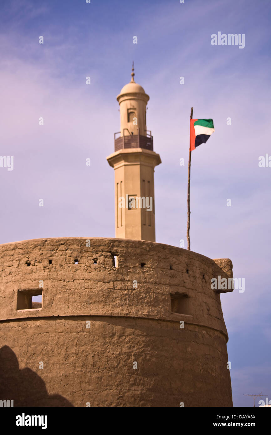 El Museo de Dubai, situado en el 1778 fuerte Al-Fahidi, Dubai, Emiratos Árabes Unidos Foto de stock