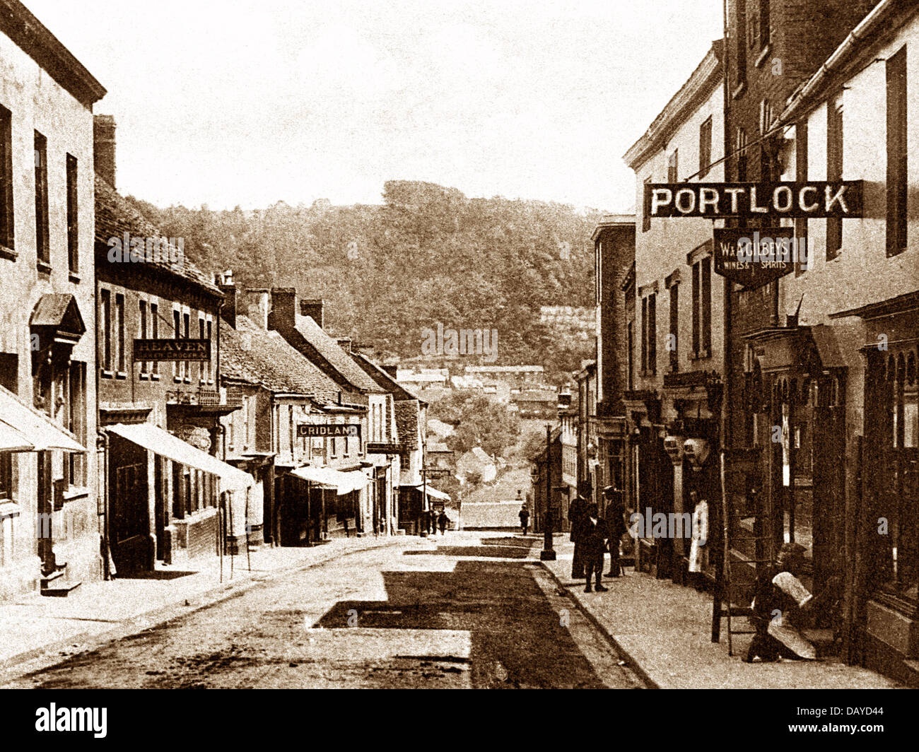 Wotton-under-Edge Long Street 1900 Foto de stock