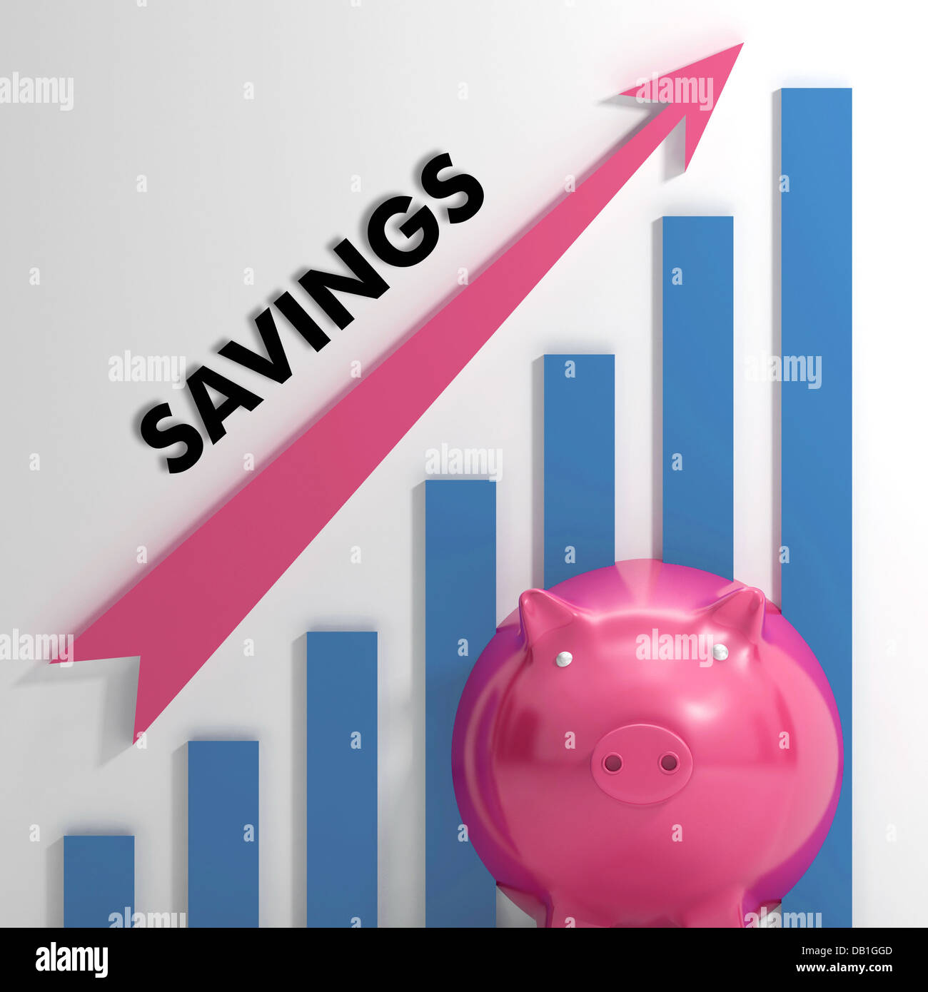 Elevar el ahorro gráfico muestra el progreso personal Foto de stock