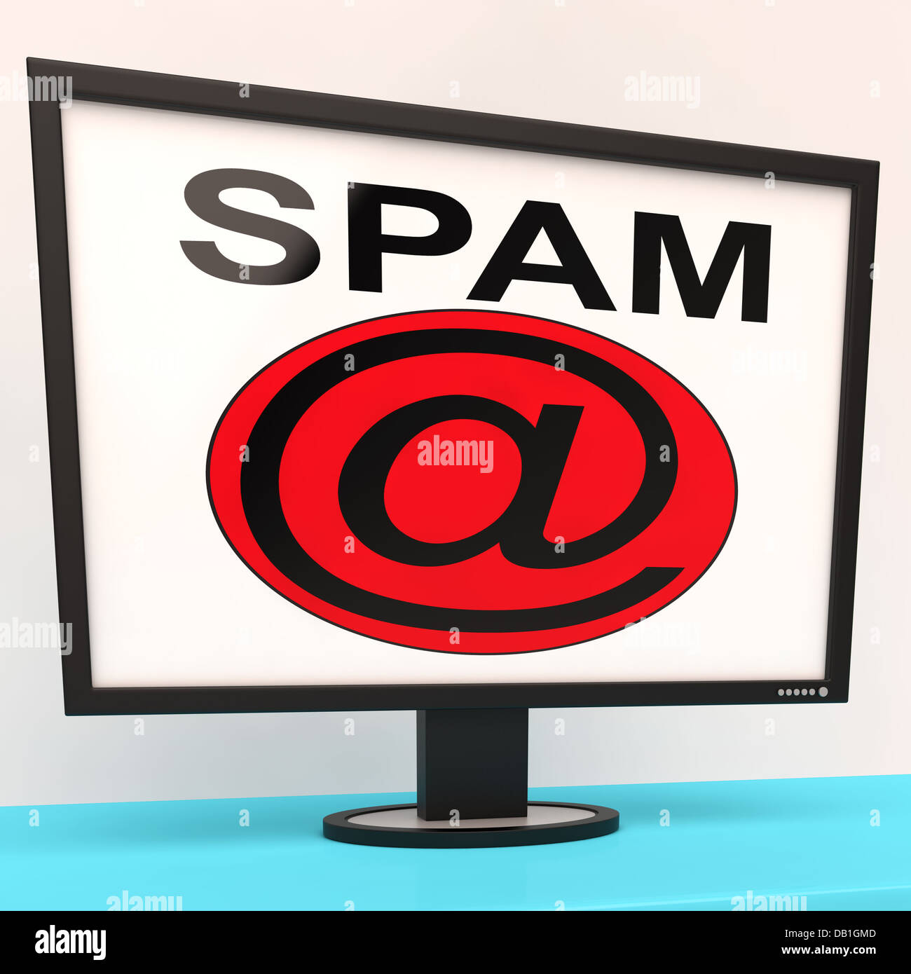 Muestra mensajes de spam no deseados de la bandeja de entrada de correo electrónico Foto de stock