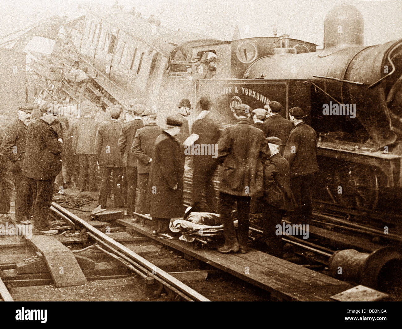 Huddersfield accidente ferroviario 21 de abril de 1905 Foto de stock