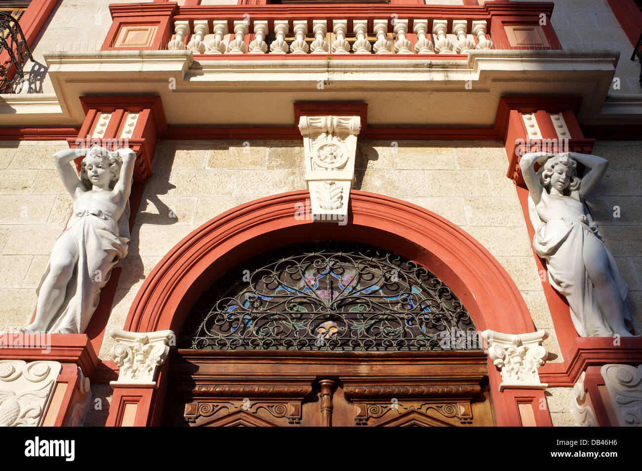 Detalle del edificio histórico, Ponce, Puerto Rico Foto de stock