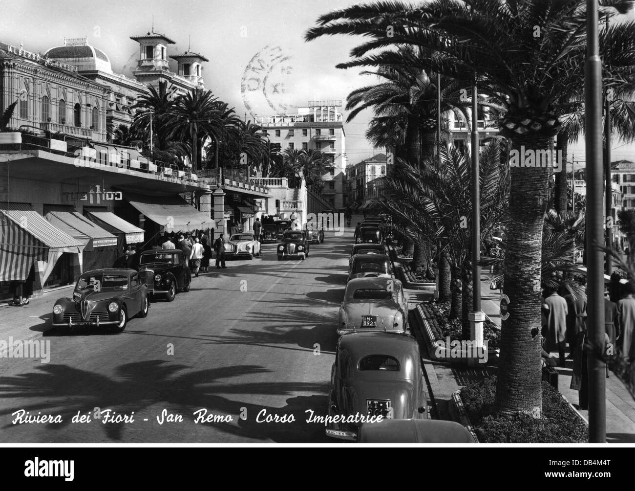 Geografía / viajes, Italia, San Remo, calles, Corso Imperatrice, postal, 1950, Derechos adicionales-Clearences-no disponible Foto de stock