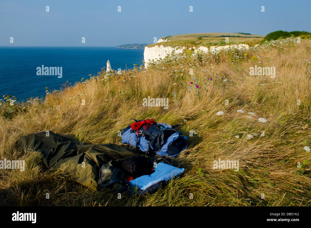 Camping en Dorset Foto de stock