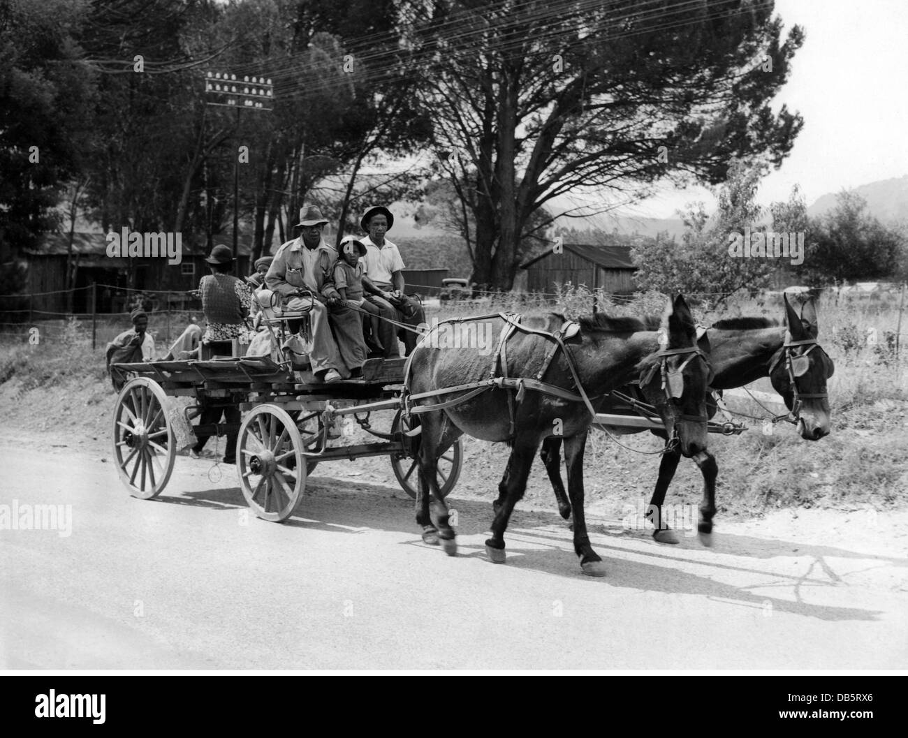 Geografía / viajes, Sudáfrica, gente, familia nativa del país que se traslada a la ciudad, alrededor de 1950, Derechos adicionales-Clearences-no disponible Foto de stock