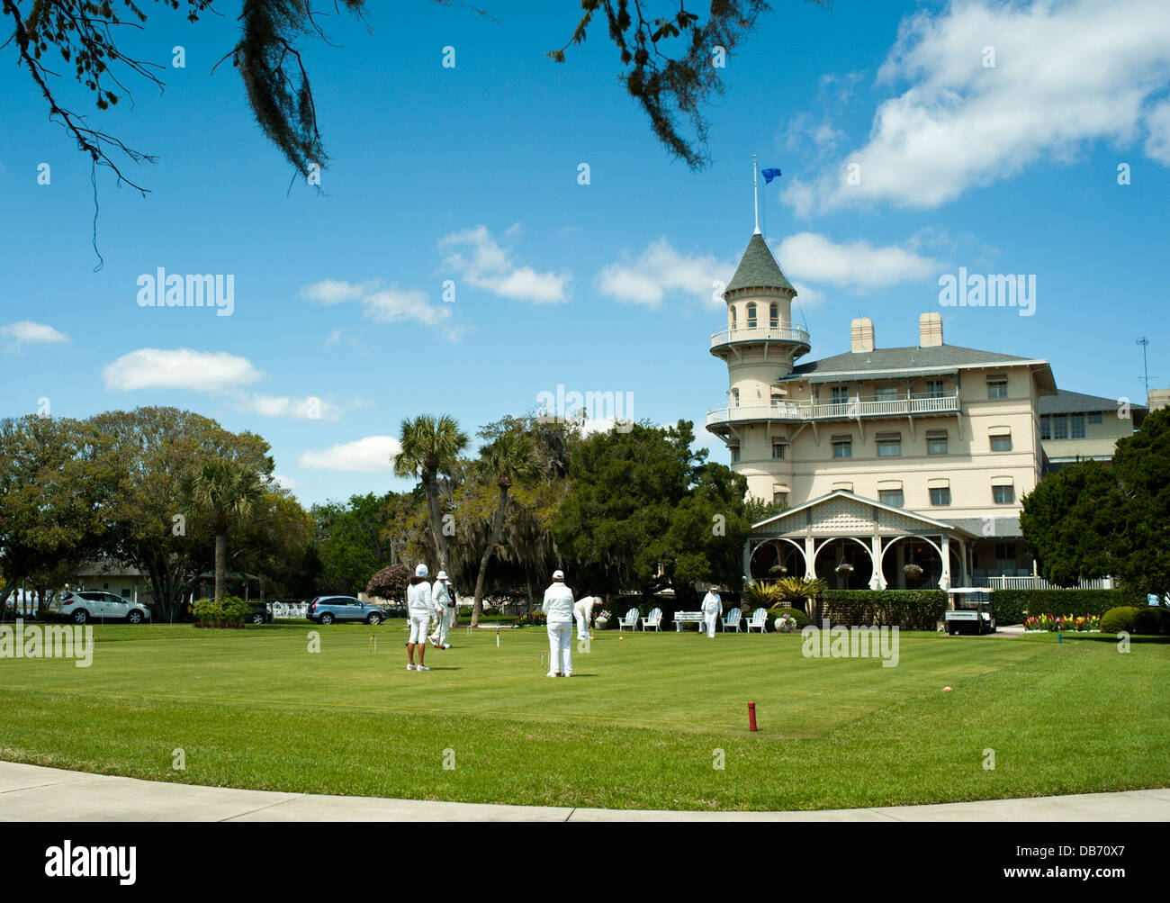 Jekyll Island Club Hotel, gente activa jugando croqueta Fotografía de
