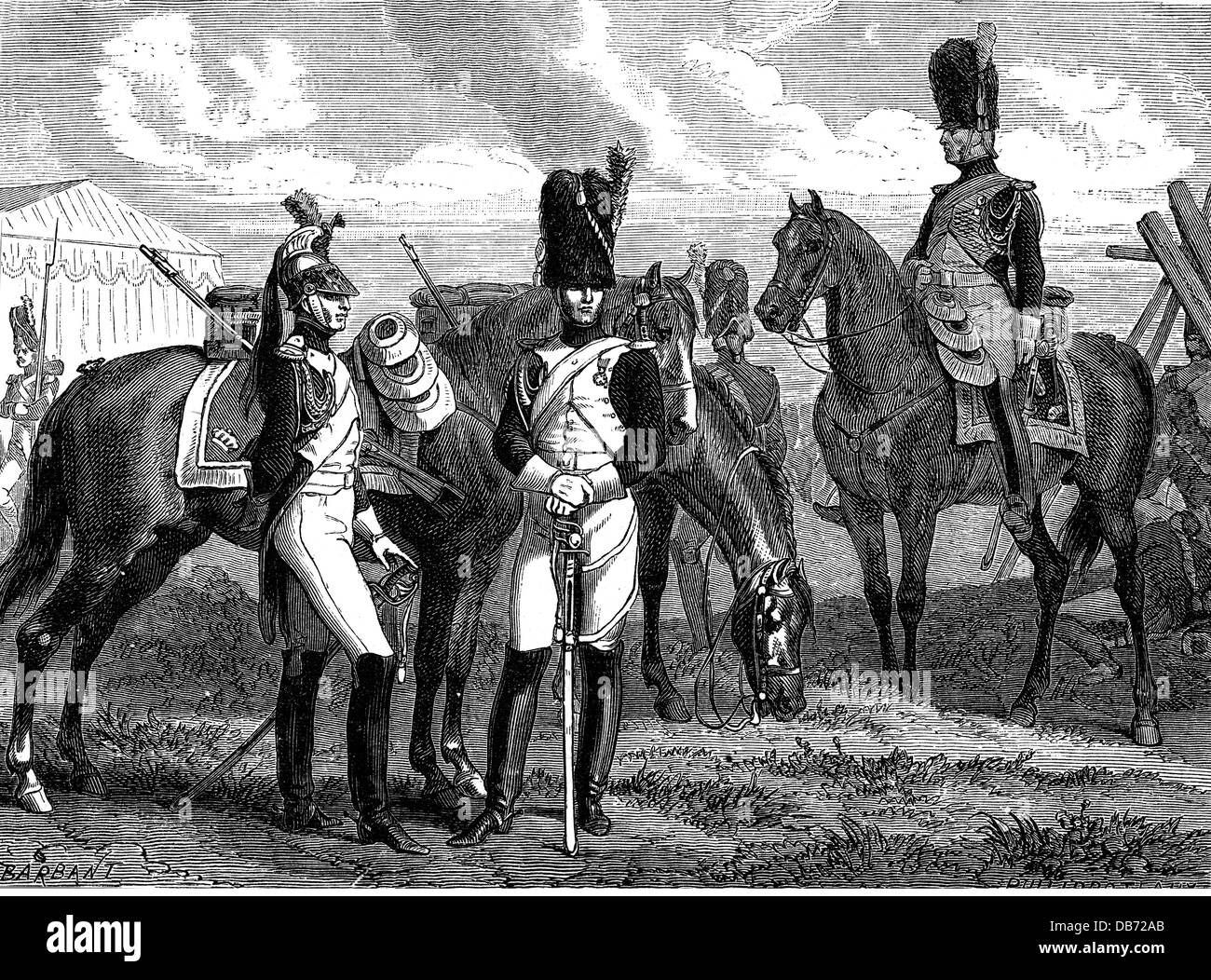 Militares, Francia, Guardia Imperial, dragones emperadores y granadas de caballo, alrededor de 1810, Derechos adicionales-Clearencias-no disponible Foto de stock