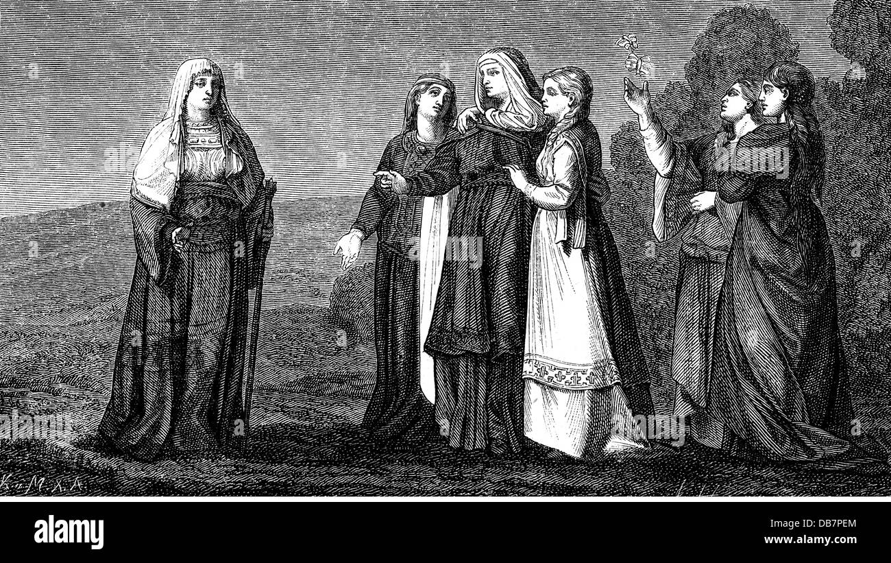 Vestidos medievales Imágenes de stock en blanco y negro - Alamy