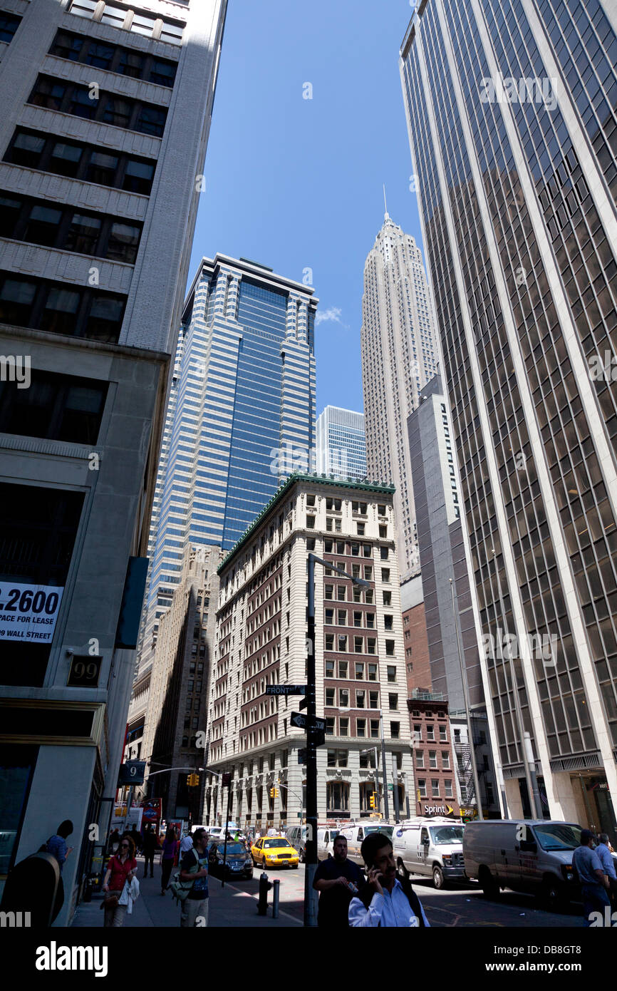 Rascacielos en el distrito financiero, la ciudad de Nueva York Foto de stock