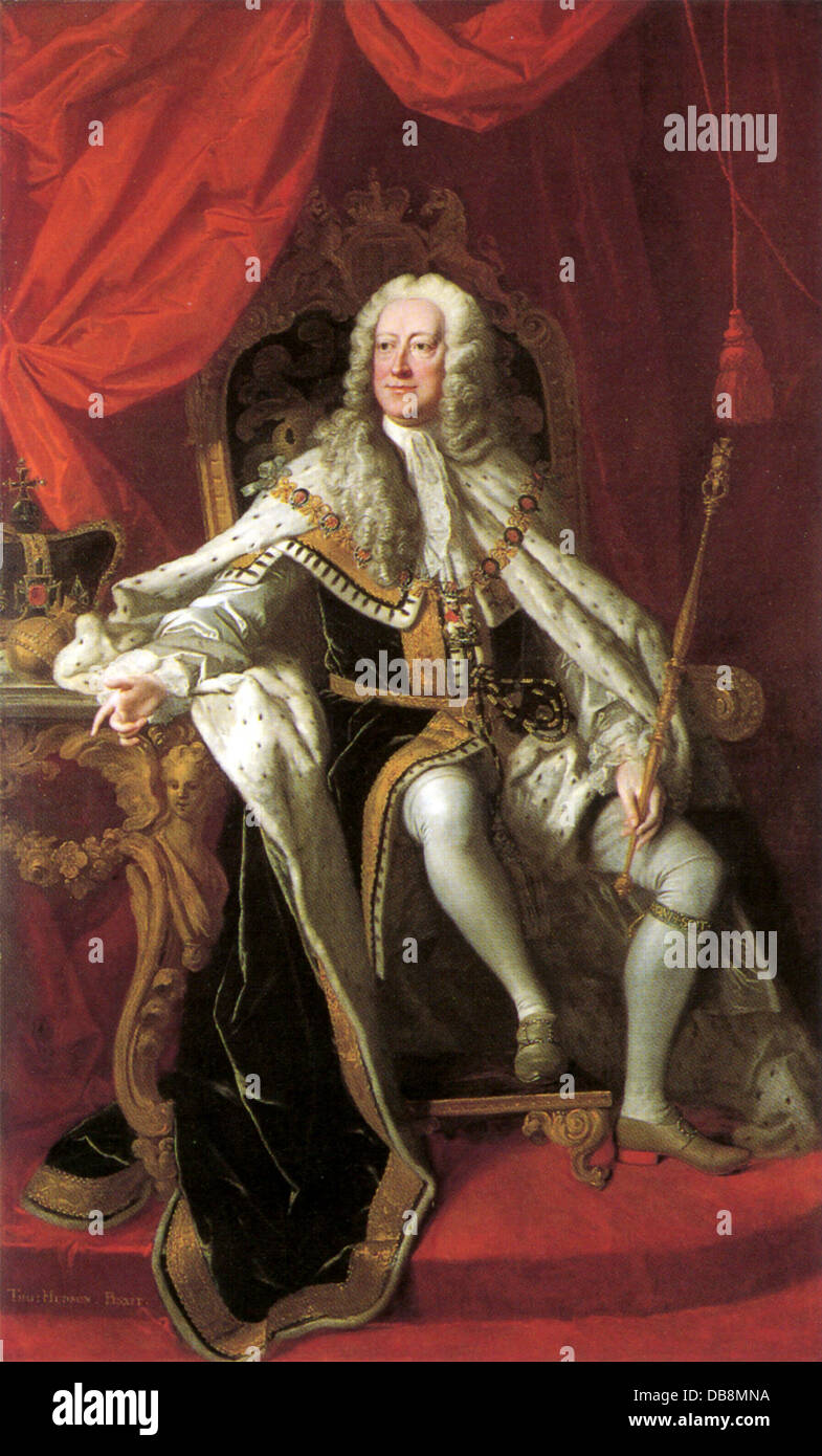 El rey Jorge II de Gran Bretaña Foto de stock