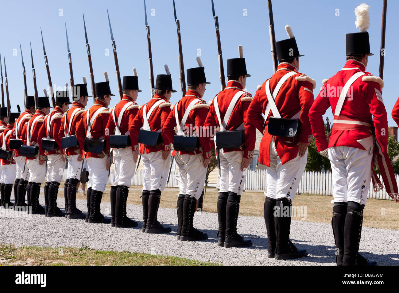 Ontario,Canadá,Niagara-on-the-Lake, Parque Nacional Histórico de Fort George, Guerra de 1812 re-enactors, tropas británicas Foto de stock