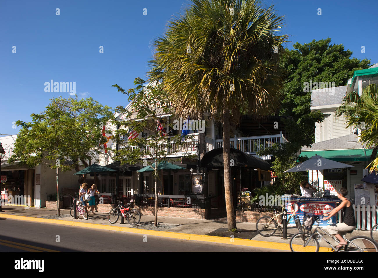 Las tiendas de la calle Duval KEY WEST Old Town Historic District Florida USA Foto de stock