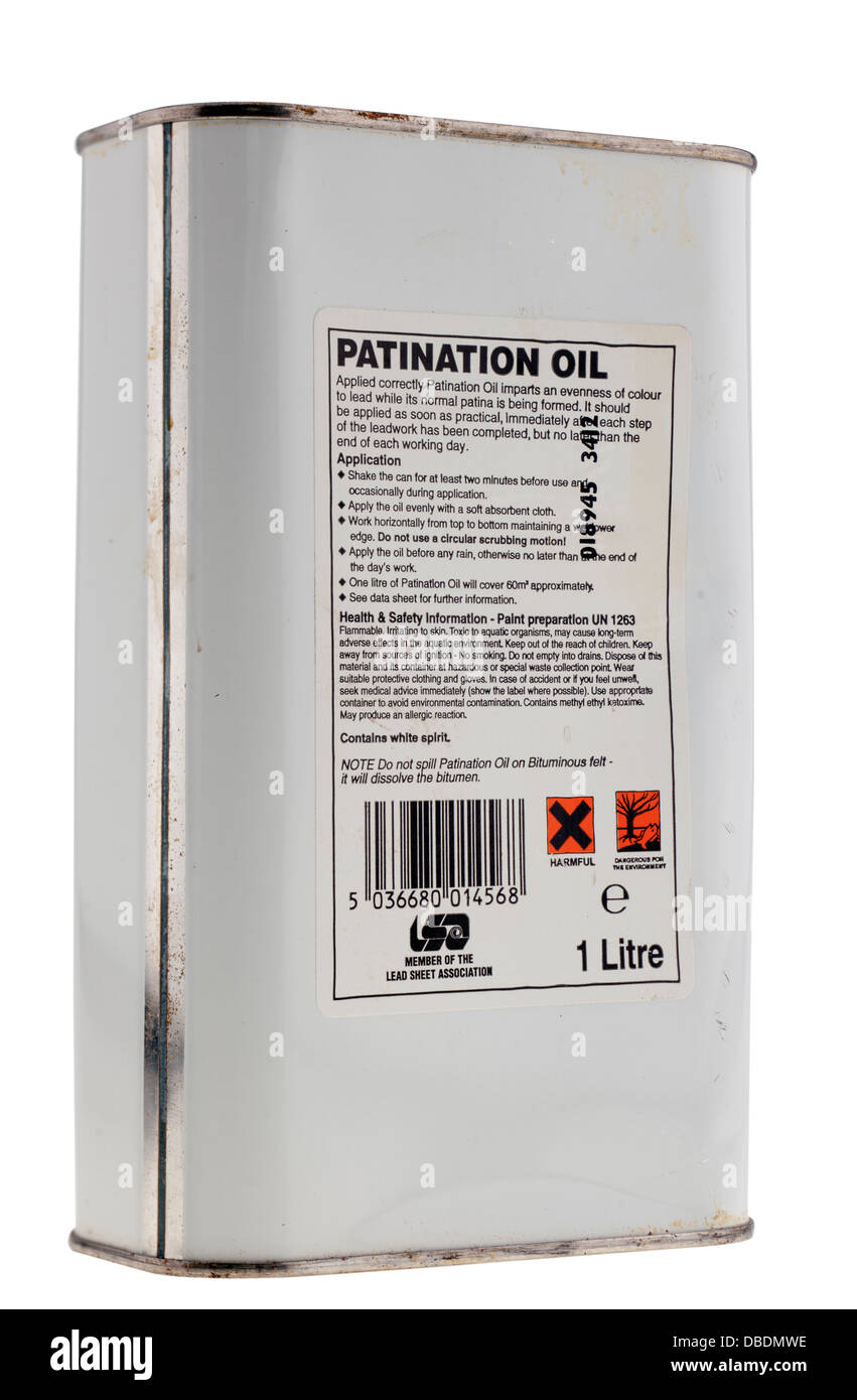 Un litro de aceite patination imprimación de plomo Foto de stock