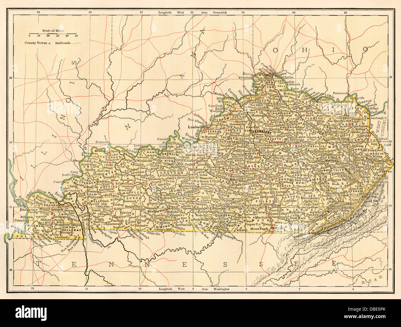 Kentucky map fotografías e imágenes de alta resolución Alamy