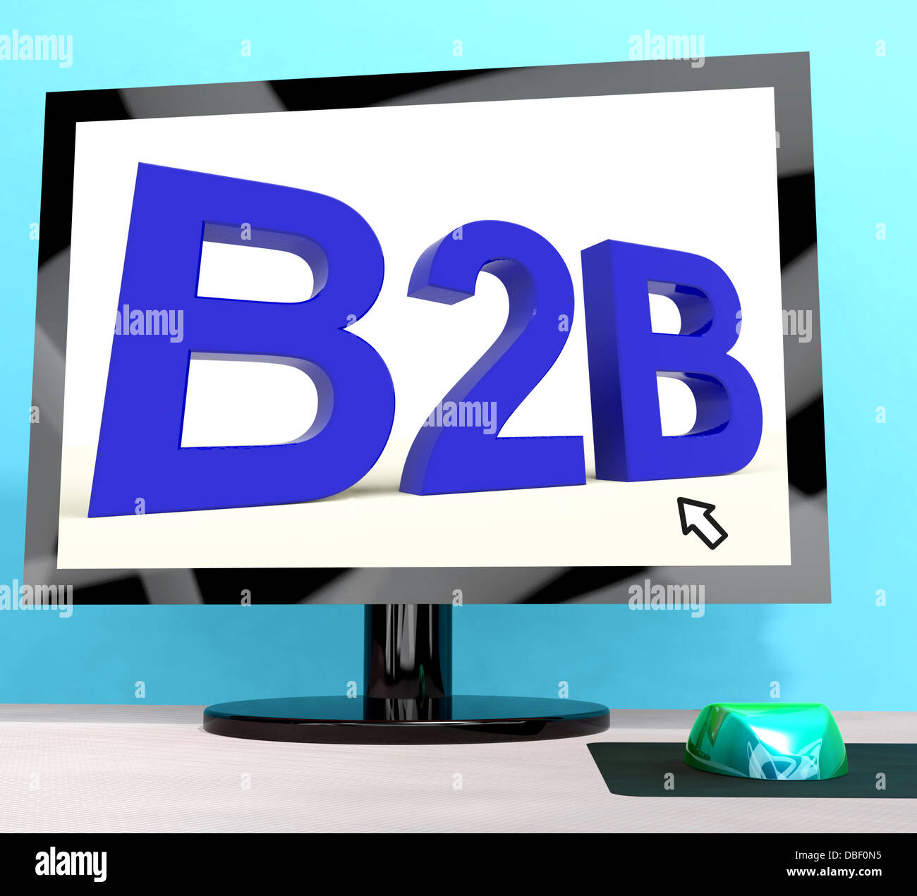 B2b Word en el equipo muestra Negocios y Comercio Foto de stock