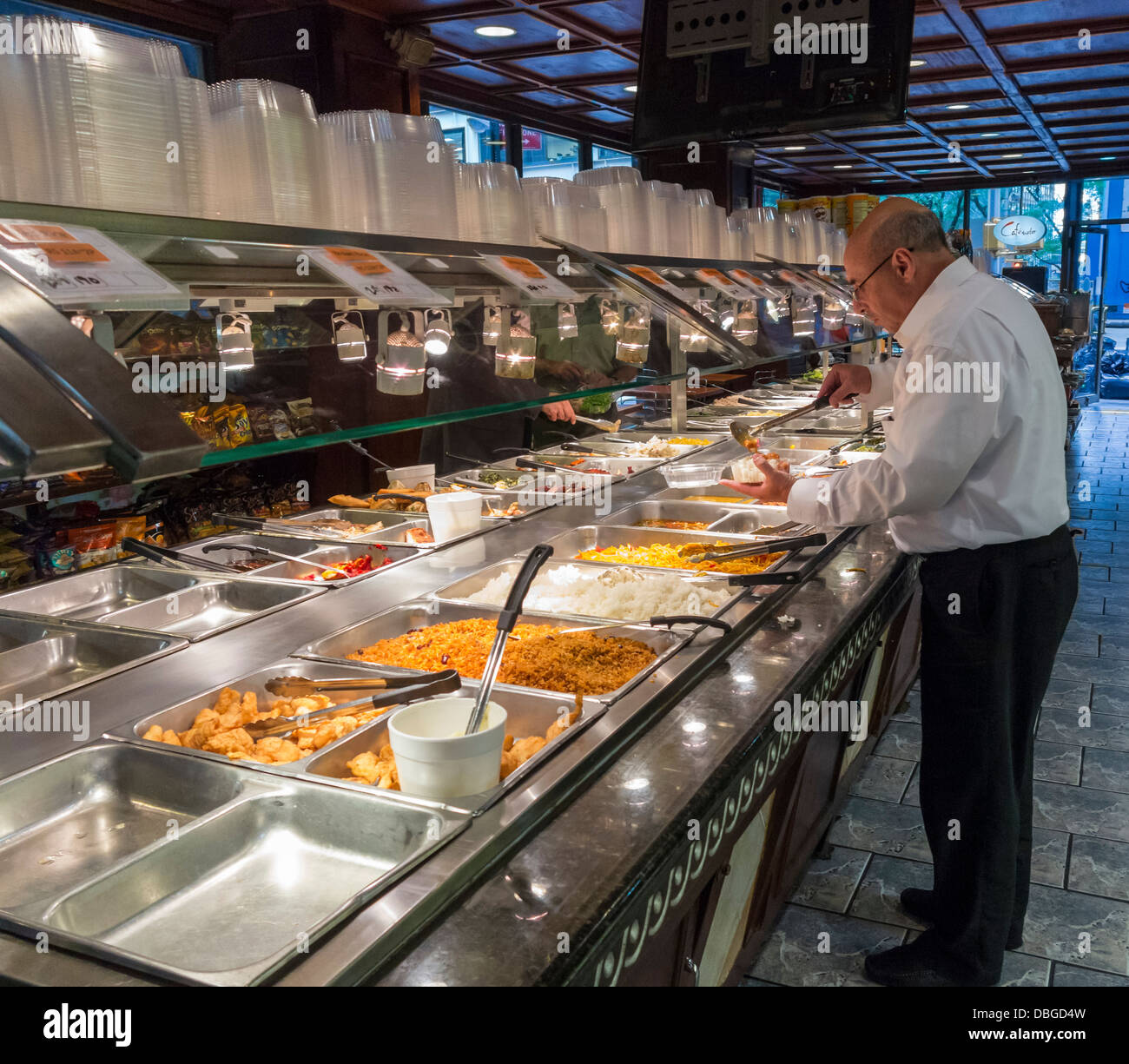 Una tienda de comida para llevar en la Ciudad de Nueva York Foto de stock