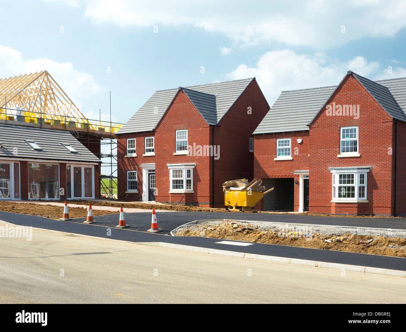 Nuevo desarrollo de vivienda, Grantham, Lincolnshire Foto de stock