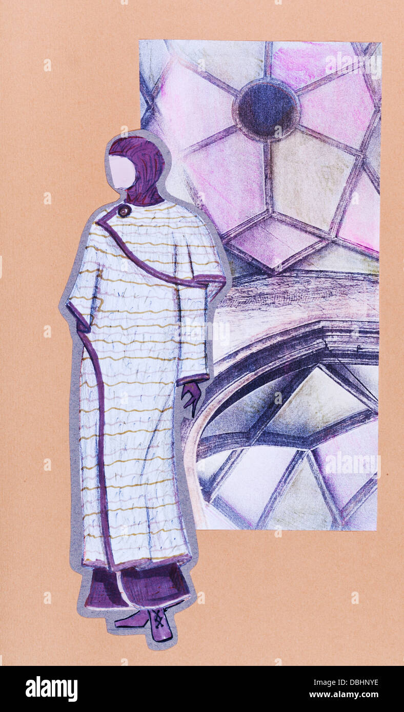 Modelo de mujer ropa - Ropa para otoño - abrigo largo-cape y sombrero de  campana Fotografía de stock - Alamy