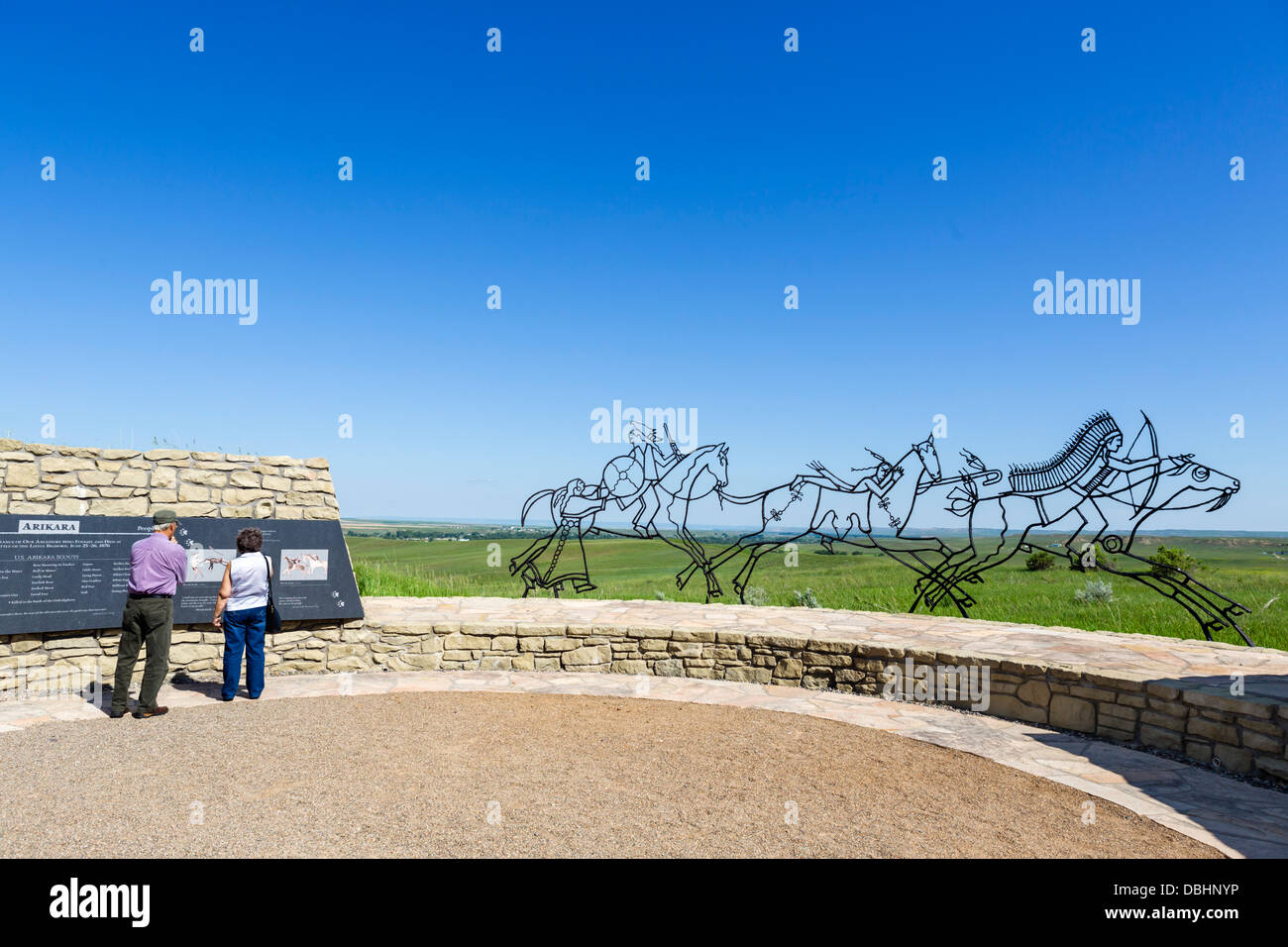 Memorial de la India, el Little Bighorn Battlefield National Monument, cerca Crow Agency, Montana, EE.UU. Foto de stock