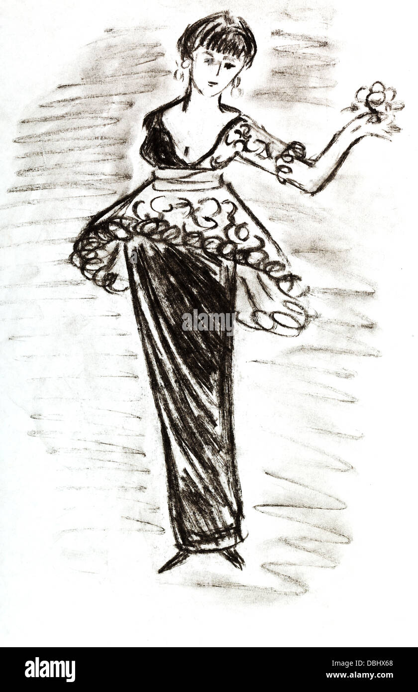 La moda del Siglo XX mujeres vestido de cóctelpirámide de principios