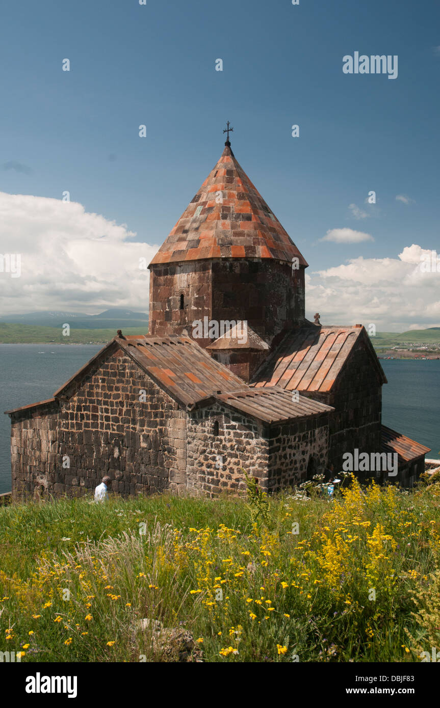 Sevanavank Sevan (monasterio) encima del lago Sevan, Armenia Foto de stock