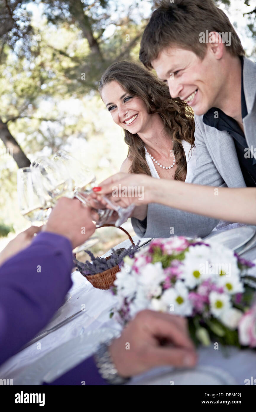 Los invitados a la Boda Boda, tostado, Croacia, Europa Foto de stock