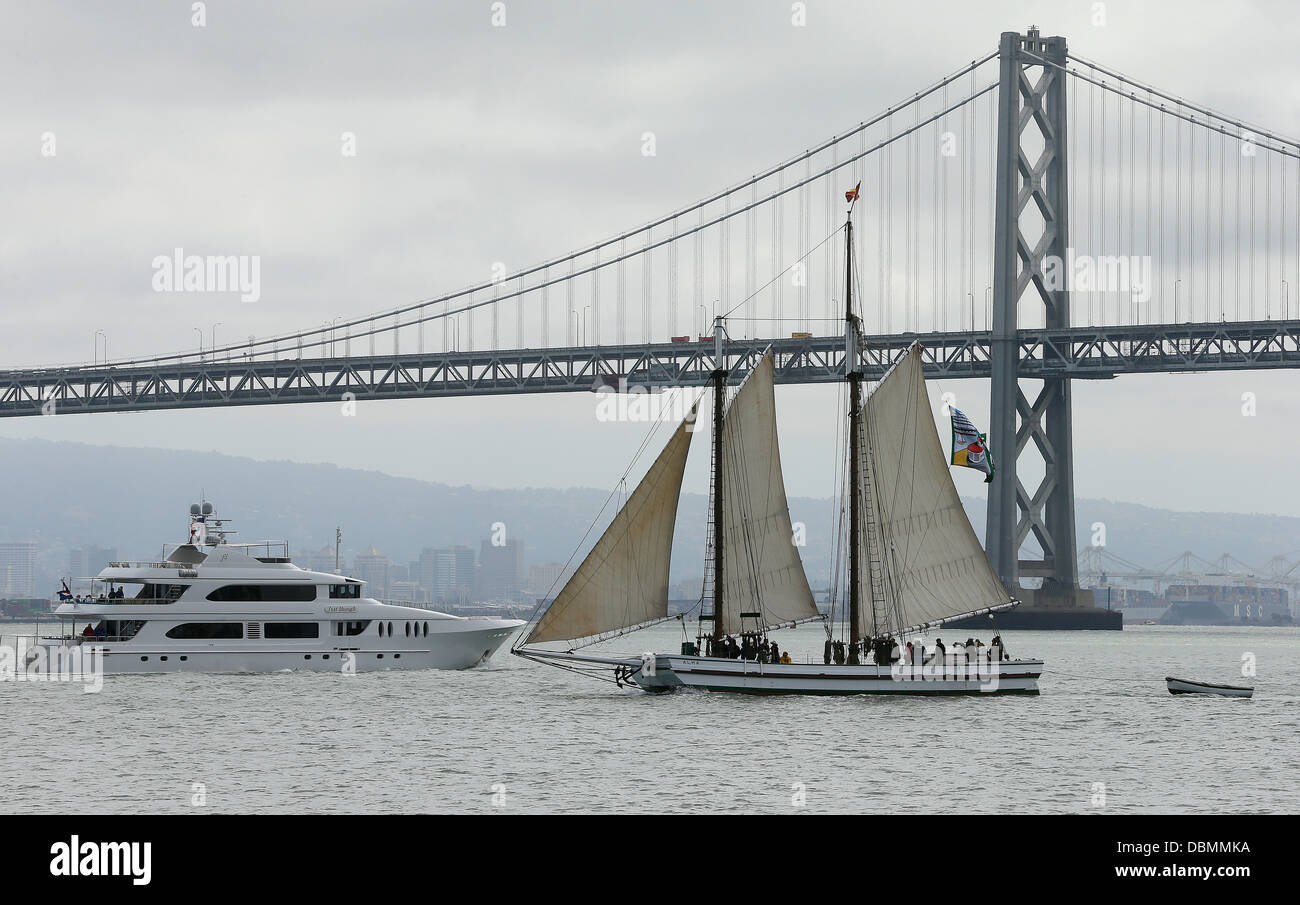 Alma es una goleta scow 1891-construido, que ahora se conserva como un Monumento Histórico Nacional en la nación marítima de San Francisco Foto de stock
