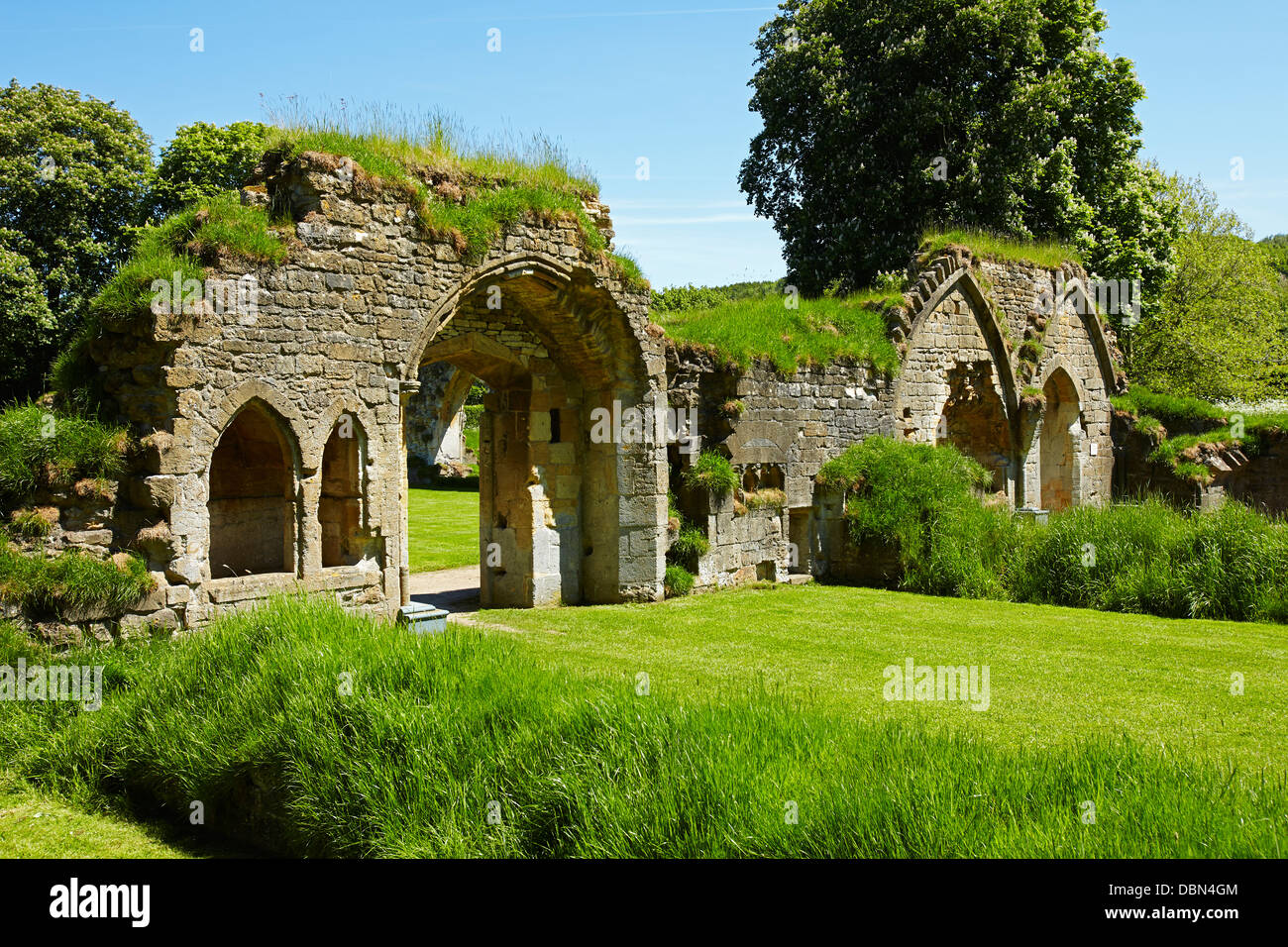 Hailes Abbey cerca Winchcombe, Gloucestershire, Inglaterra, Reino Unido. Foto de stock