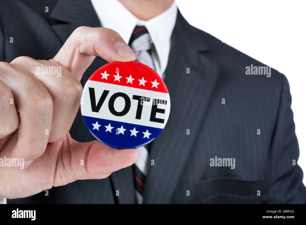 Un político es promover el derecho a votar en las elecciones políticas en los Estados Unidos. Foto de stock