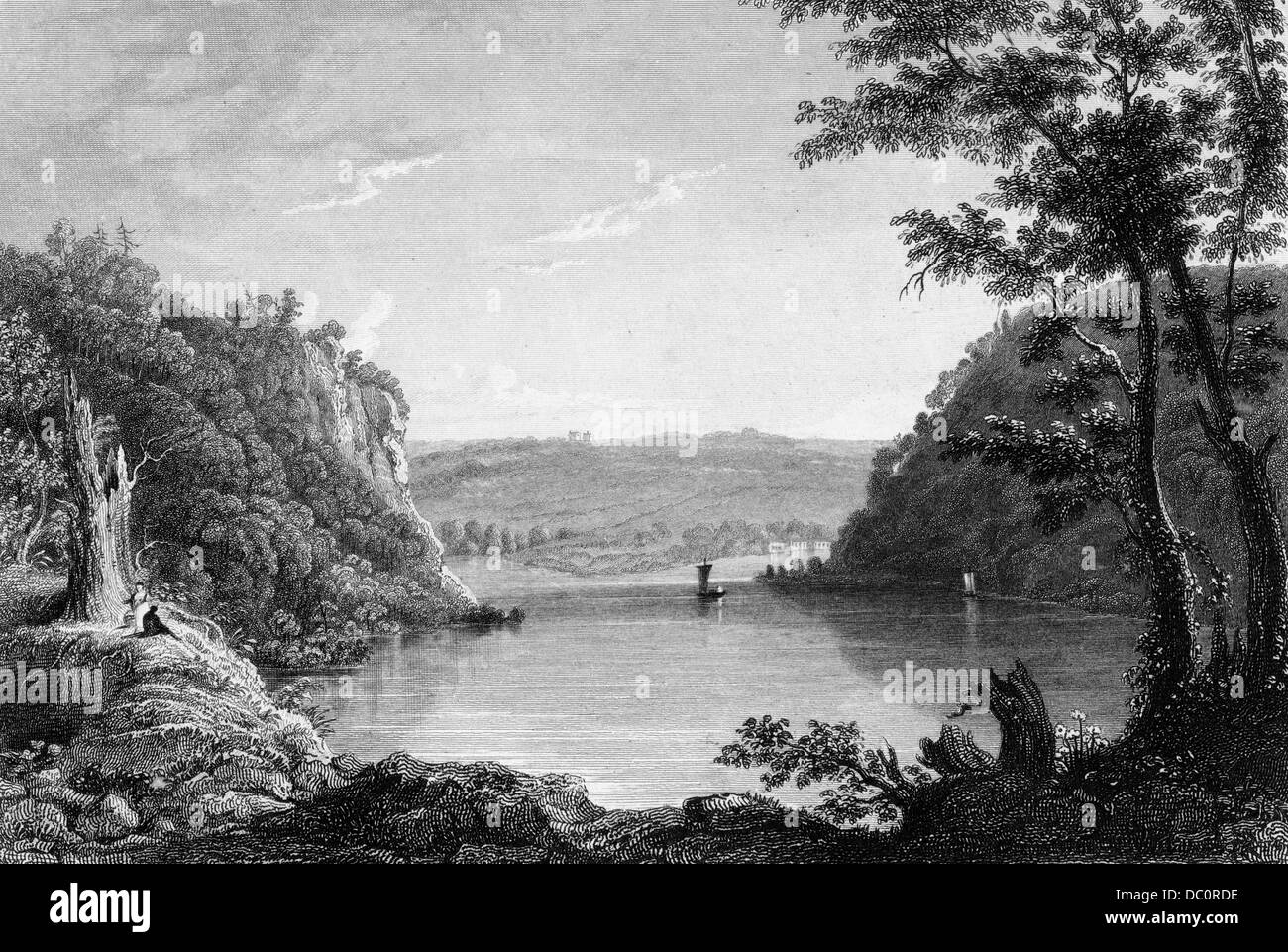 Idílico escénico de Harper's Ferry West Virginia confluencia de los ríos Potomac y Shenandoah Foto de stock
