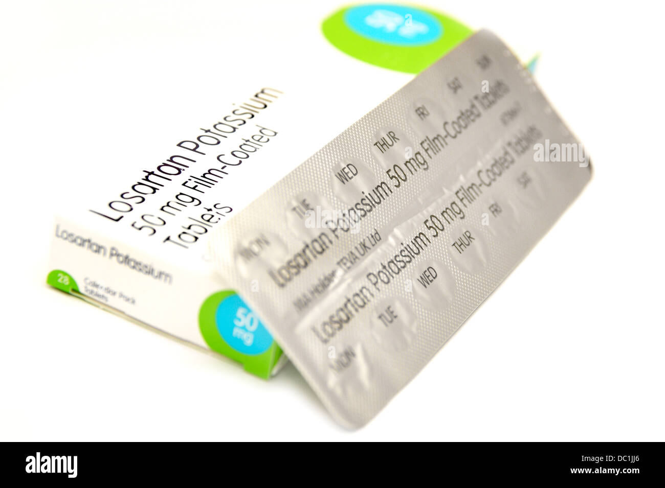 Losartán tabletas de potasio utilizado para bajar la presión arterial alta  Fotografía de stock - Alamy