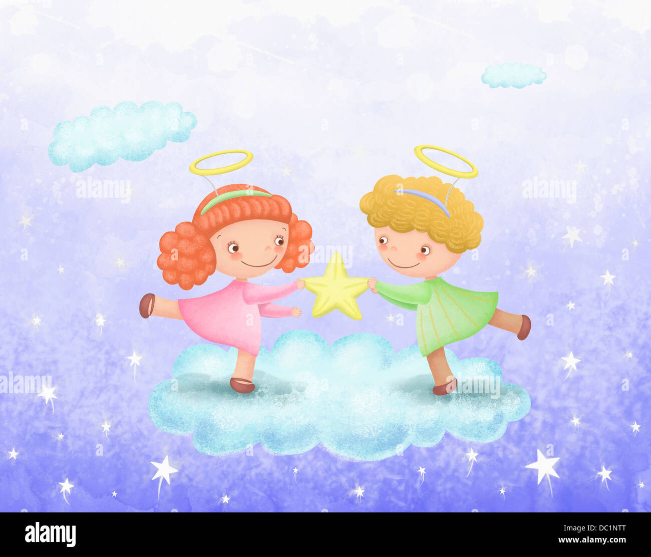 Ilustración de los niños en el cielo Fotografía de stock Alamy