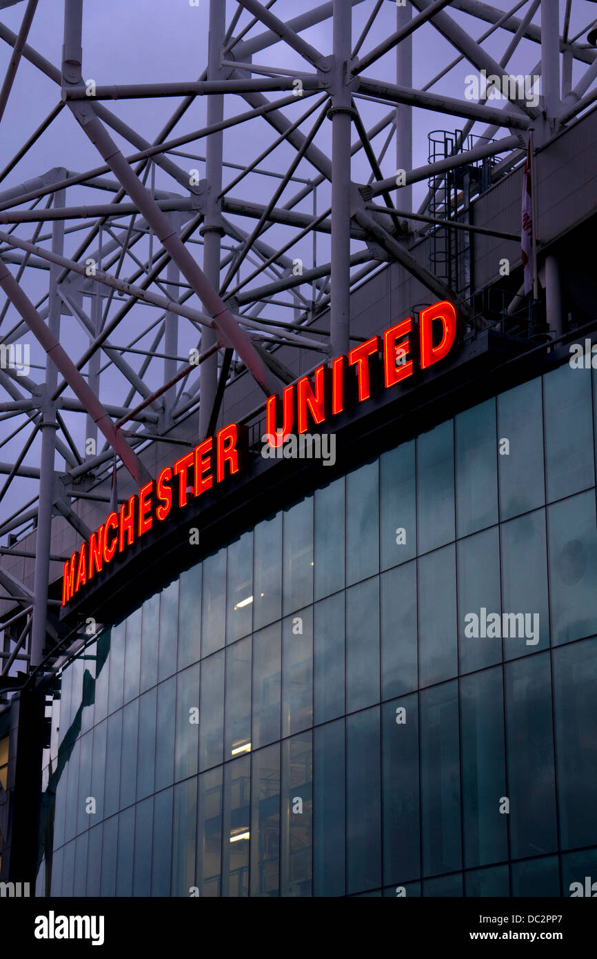 Estadio de fútbol del Manchester United, Old Trafford, Manchester, Inglaterra Foto de stock