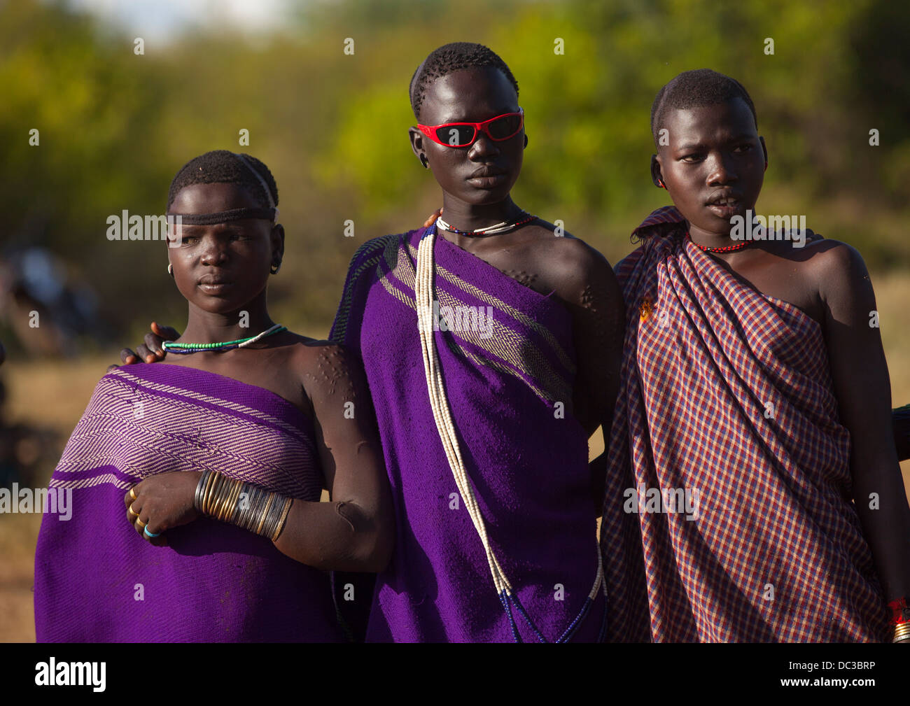 Las mujeres de la tribu Bodi, Hana Valle de Omo, de stock -